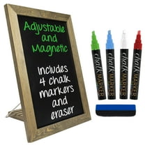 Excello Global Products Rustic Tabletop Magnetic Chalkboard with Accessories Included