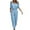 Light Blue jumpsuits for women, variant on Usmixi Womens Jumpsuits Sexy Cold Shoudler Spaghetti Strap Elastic Waist Pocket Long Jumpsuits Trendy Solid V-Neck Short Sleeve Maxi Summer Rompers Black xl