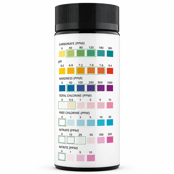 Verdentra Aquarium Test Strips 50Pcs Easy Testing for Chlorine Hardness Alkalinity Fishtank Water Carbonate Test Strips