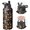 Fireman and Uniform Black Pattern, variant on Fireman and Uniform Black Pattern Insulated Water Bottle with Straw, Vacuum Insulated Portable Hydration Bottle Double Wall Vacuum Insulation Gifts Ideas for Birthday Holiday Party