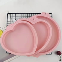 SPRING PARK 6/8 inch Silicone Cake Pan, Round & Heart-Shaped Rainbow Cake Baking Mold Pan Layer Cake Pans, Pizza Molds for Birthday Party