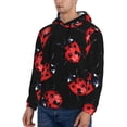 thumbnail image 3 of Goofa Beautiful Red Ladybug for Men's Hooded Sweatshirt - Lightweight Pullover Hoodie with Kangaroo Pocket, Perfect for Everyday Wear-4X-Large, 3 of 7