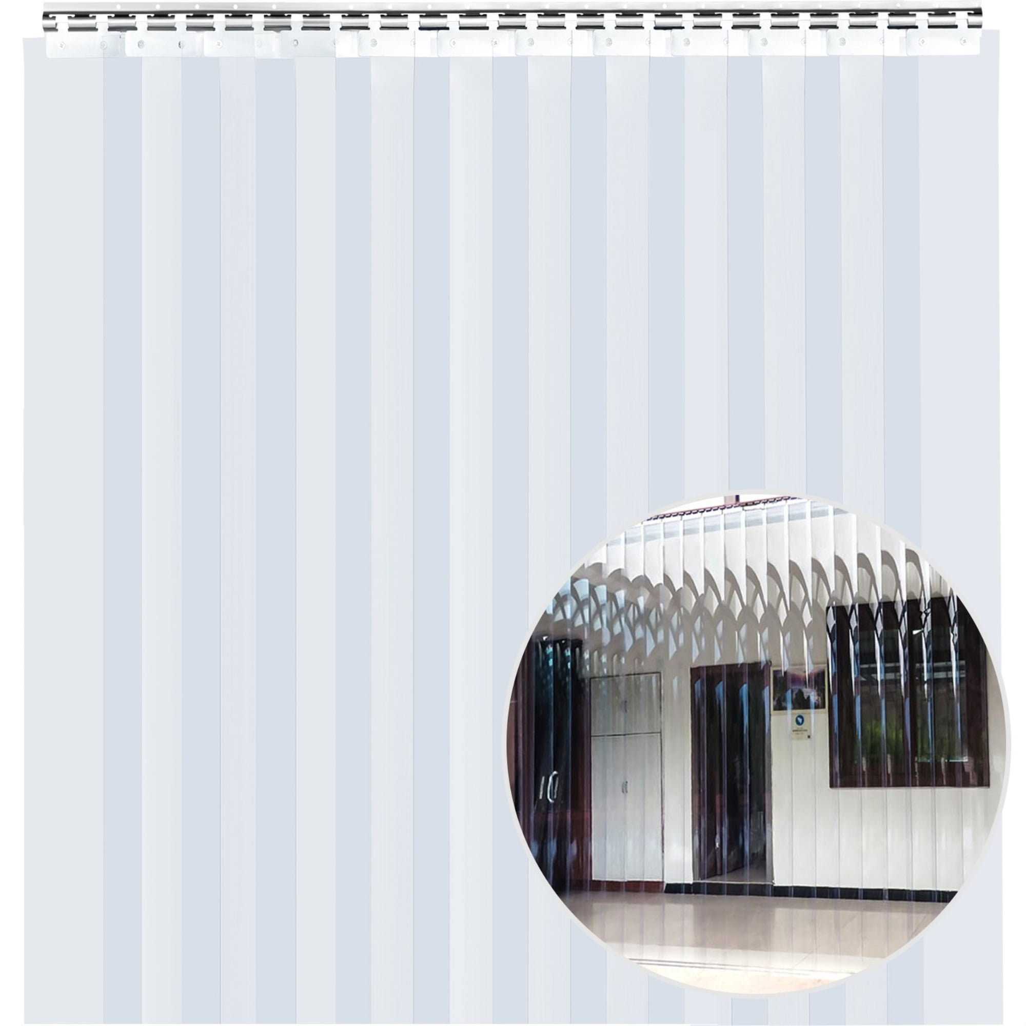 VEVOR PVC Strip Curtain Roll Antistatic 6 x 8ft 12PCs Freezer Door Plastic Strip 
