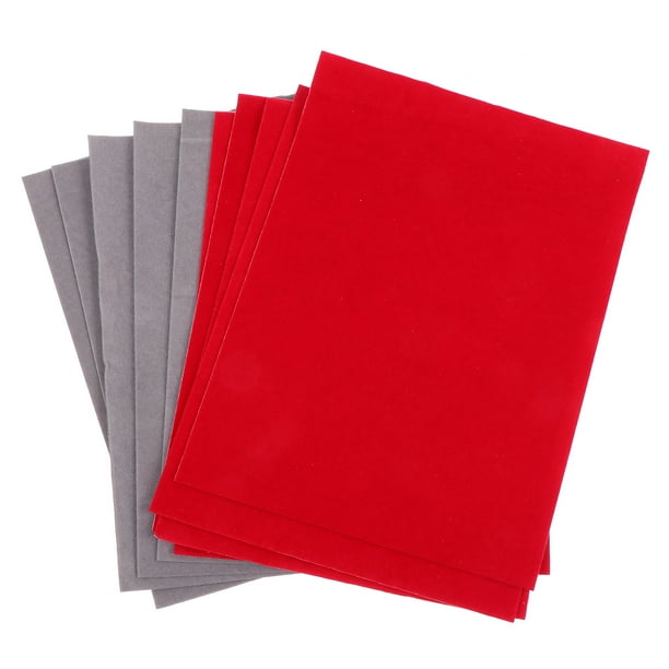 EeaseMX 10 hojas de tela flocada autoadhesiva para joyero, tela flocada para bricolaje