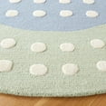 thumbnail image 3 of SAFAVIEH Kids Polka Dotted Borders Area Rug, Blue/Green, 5' x 5' Round, 3 of 11