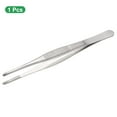 thumbnail image 3 of Uxcell Stainless Steel Tweezers 5.5 Inch Long Straight Serrated Tip Tweezers Multi Purpose Kitchen Tongs for Cooking Gardening Repairing Craft, Silver, 3 of 7