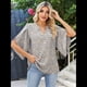 thumbnail image 5 of Blusas de Mujer con Mangas 3/4 y Cuello en V Holgado con Estampado de Pétalos de , Blusas de Trabajo de Negocios Floral M, 5 of 7