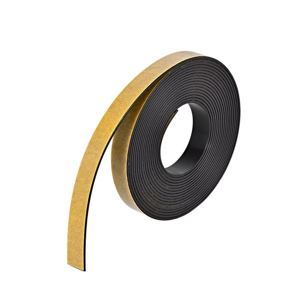 Tira magnética Uxcell con cinta adhesiva de 25/64 pulgadas x 9.8 pies amarilla