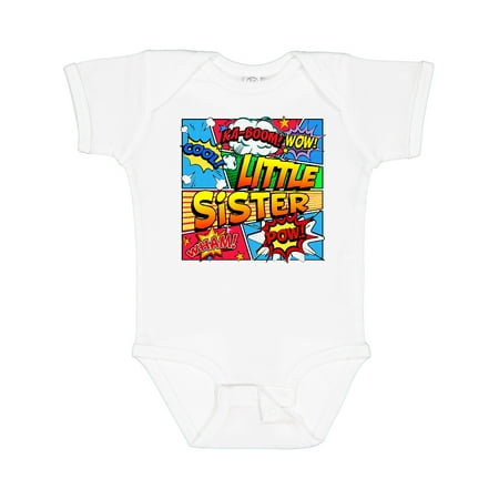 

Inktastic Little Sister Comic Book Gift Baby Girl Bodysuit