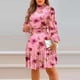 thumbnail image 3 of WILLBEST Vestidos Vestido Largo de Cuello Alto con Volantes y Estampado Floral Dulce para Mujer Fresco y con Estilo Mediana​​, 3 of 3