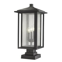 3 Light Outdoor Square Pier Mount Lantern In Seaside Style 11 Inches Wide By 23.5 Inches High-Black Finish Z-Lite 554Phxls-Sqpm-Bk