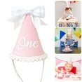 thumbnail image 2 of Stylish Baby Birthday Hat Headgear Lovely Bowknot Charm Feature Soft Fabric for Ages 1 Year Kids, 2 of 9