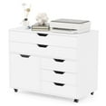 thumbnail image 1 of Costway 5-Drawer File Cabinet Mobile Chest of Drawers with Side Cabinet 5 Casters, 1 of 10