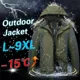 thumbnail image 2 of Chaqueta de invierno para hombre, prendas de vestir impermeables de lana gruesa, chaquetas de descarga, cortavientos para hombre, Parka verde militar, impermeable, abrigos de talla grande 9XL, 2 of 5