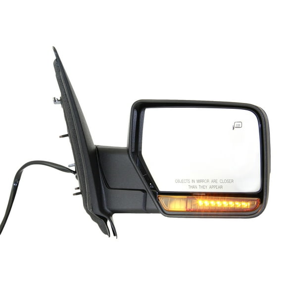 MIRROR Compatible For 2007-2011 Ford Expedition Right Passenger Heated Power Glass In-housing Signal Light With memory Textured Black