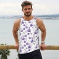 thumbnail image 6 of Gukieu Orchids Flowers Print Men's Quick Dry Fitness Vest, Round Neck Sleeveless Fitness Bodybuilding Top-Large, 6 of 7