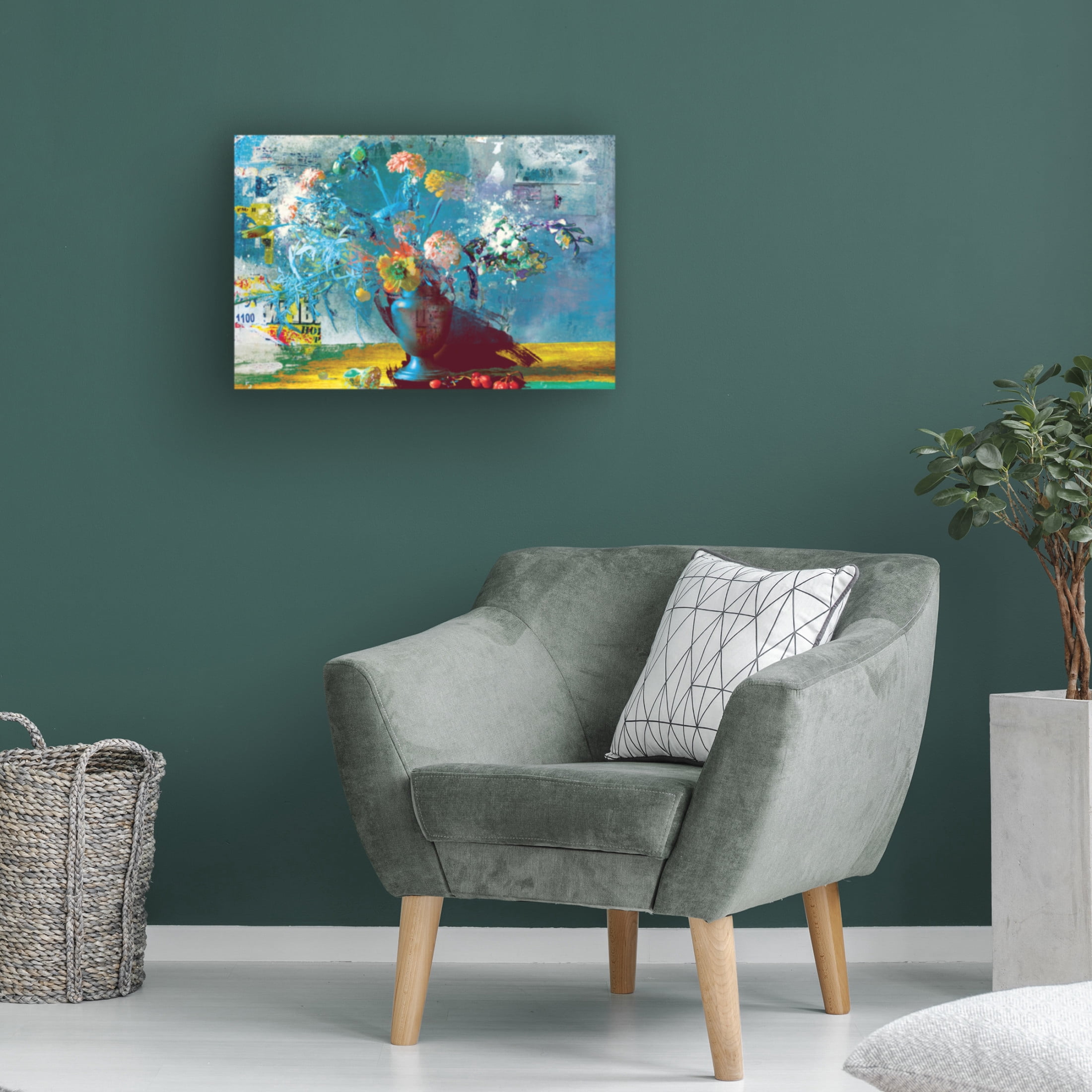 Canvas Wall Art - Porter Hastings 'Urban Bouquet 1' Wall Art for Living Room, Bedroom, or Office Décor by Trademark Fine Art - 47 x 30 Inches
