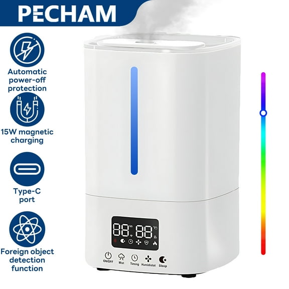 INSMART Cool & Warm Mist Humidifier for Bedroom,Top Fill 5L Smart Supersized Humidifier with Remote,Support App Connectivity,1-12h Timed,3-Speed Adjustment for Home Office Nursery