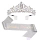 thumbnail image 1 of Kit de tiara y banda de cristal, coronas de cumpleaños para mujer, conjunto de decoraciones de cumpleaños, diadema con diamantes de imitación, 1 of 5