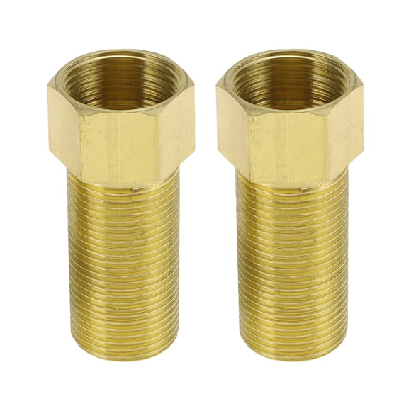 Unique Bargains Brass Pipe Fittings 3/4"Female x 3/4"MaleFemale toMale Nipple Adapter 2.76" 2 Pcs