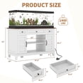 thumbnail image 6 of ExpanseEcho Aquarium Stand with Drawers, Storage Cabinet and Power Outlets, White and Brown, 6 of 6