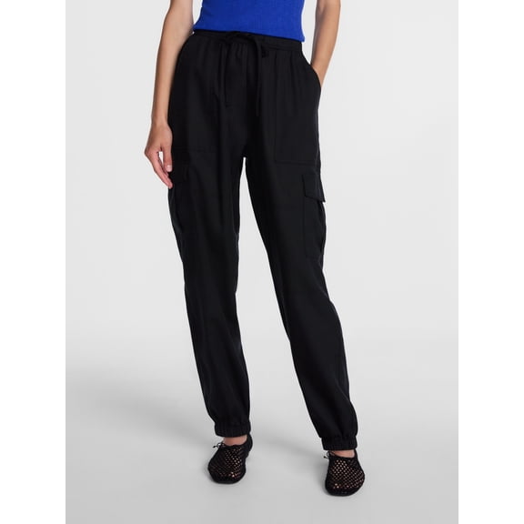 Scenario Women's Soft Fluid Cargo Joggers, 28" Inseam, Sizes XS-XXXL