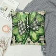 thumbnail image 2 of Awypu  St Patricks Day Pillow Covers 18x18 Watercolor Green Lucky Clover Shamrock Grey Buffalo Plaid Decorative Throw Pillow Cases Farmhouse Decoration for Sofa Couch Bed, 2 of 5
