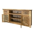 thumbnail image 6 of 70" Brown Solid Wood Cabinet Enclosed Storage Distressed TV Stand, 6 of 7
