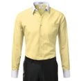 thumbnail image 2 of Berlioni Italy Men's Long Sleeve Two Tone Premium Dress Shirt, 2 of 3