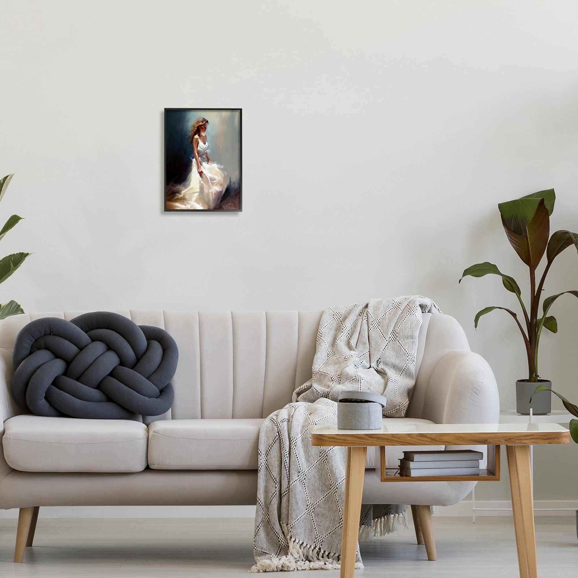 Stupell Industries White Evening Gown Fashion Girl Beauty & Fashion Painting White Framed Art Print Wall Art
