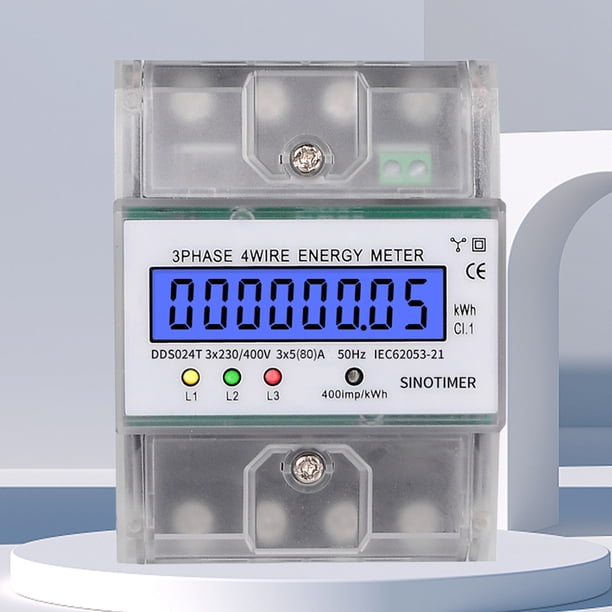 Medidor de energía eléctrica 5-80A 400V Monitor de consumo de electricidad para oficina en casa