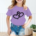 thumbnail image 4 of WEAIXIMIUNG T-Shirts Amusants pour Adolescentes Filles Enfant Filles Mignon Graphique Col Rond Manches Courtes Tee Été Décontracté T-Shirt 100, 4 of 6