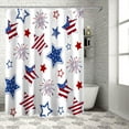 thumbnail image 5 of 4th of July Patriotic Shower Curtains for Bathroom Decor Independence Day Fireworks USA Flag Star Red White and Blue Bath Curtains Sets with Hooks Waterproof Extra Long 84"x72", 5 of 6