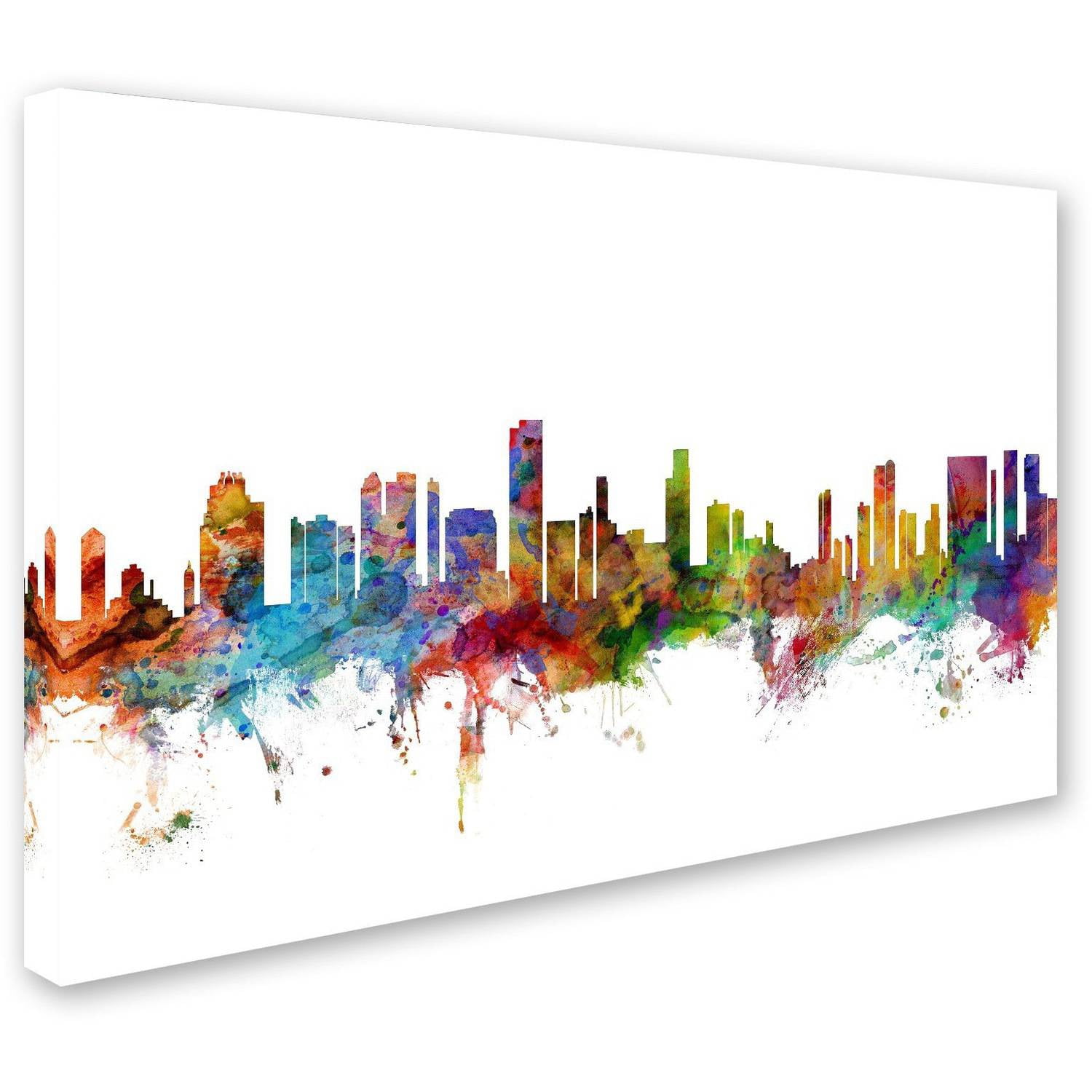 Trademark Fine Art "Honolulu Hawaii Skyline" Canvas Art by Michael Tompsett