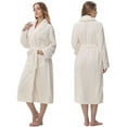 thumbnail image 2 of Enwphrey Cream Women Robe Soft Cozy Warm Bathrobe Ladies Long Fleece Plush Comfy Spa Housecoat Lightweight Robe for Women(S/M,Cream), 2 of 6