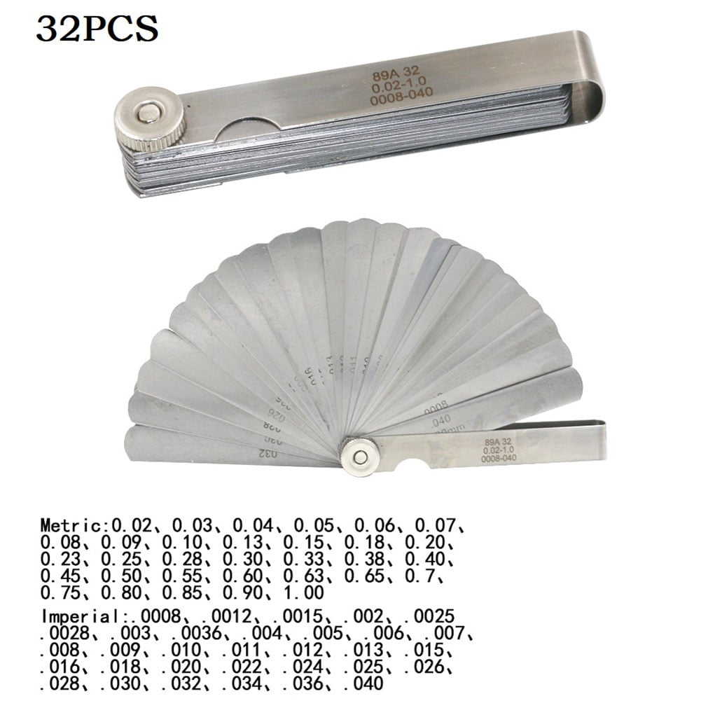 0.02-1mm Feeler Gauge High Precision Metric Gauge 32 Blades Ruler Measure Tool Gauging Tools ,Easy to Use