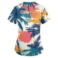 thumbnail image 4 of SAATLERI Scrub Tops Women Cute Hawaiian Print Scrub Tops Plus Size Stretch Soft Floral Nurse Uniform Shirt with Pockets, 4 of 4