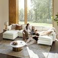 thumbnail image 4 of 151.5" Oversized Sectional Modular Sofa Modern 6 Seater U Shaped Couch Comfy with 3-Layer Cushion for Living Room Ivory, 4 of 10