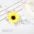 thumbnail image 3 of Sunflower Wedding Hair Vine Rhinestone Pearl Bridal Headband Hair Pieces Leaf Bride Hair Dress Flower Wedding Headpiece Crystal Hair Accessories for Women and Girls (1-Silver), 3 of 4