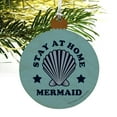 thumbnail image 4 of Stay at Home Mermaid Funny Humor Wood Christmas Tree Holiday Ornament, 4 of 7