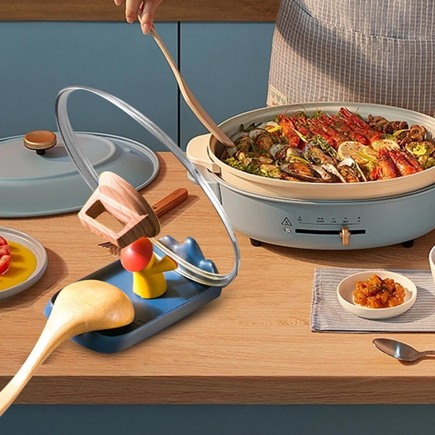 Organizador de tapa BLESIY soporte de tapa de cocina azul