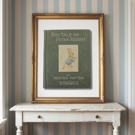 The Tale of Peter Rabbit Book Cover Print Beatrix Potter Wall Art Nursery Decor Storybook Artwork