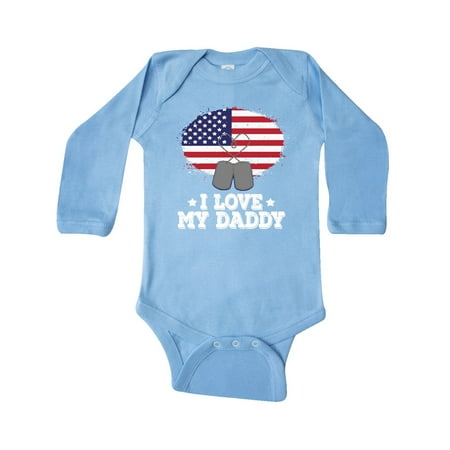 

Inktastic I Love My Daddy Military Son Daughter Gift Baby Boy or Baby Girl Long Sleeve Bodysuit