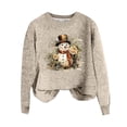 thumbnail image 5 of FUZHIQ Christmas Sweaters for Women Christmas Snowman Santa Cozy Pullover Sweater Oversized Funny Holiday Pullover Tops Winter Sweaters for Women, 5 of 5