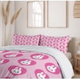 thumbnail image 6 of Ambesonne Cartoon Duvet Cover Sets, Little Bunnies Cartoon Like, 2-Queen, Pink White, 6 of 7