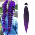 thumbnail image 4 of Djunllk Pre Stretched Braiding Hair - Long Braiding Hair Colorfast Lightweight Synthetic Hair for Braiding, Cosplay, DIY Festival & Party Looks, 26 inch, Purple, 4 of 9