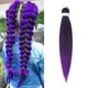 thumbnail image 5 of Trenza Ignífuga Morada de 66 Cm, Cabello Sintético Preestirado | Trenzas Diy para Festivales, 90 G, 5 of 7