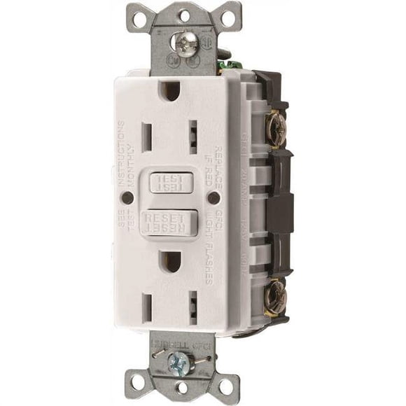 Hubbell Wiring Gfrst15W Hubbell Autoguard Commercial Standard Gfci Receptacle White Nema 5-15R 125 Volts 15 Amps