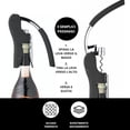 thumbnail image 3 of Wine Bottle Opener | Manual Handheld Corkscrew with Ergonomic Lever Pump, Standing Vertical Design, Soft Bottleneck Grip, Nonstick Screw & Easy No-Twist Cork Removal | Black, 3 of 9