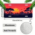 thumbnail image 2 of 1 Pcs 2D Flat License Plate Covers & Frames, African Sunset For Decorative Front, Waterproof For Decoration Aluminum License Plate Covers & Frames Cover For Men Women, 12" X 6", 2 of 6